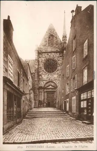 CPA Pithiviers Entree de Eglise/Straße, Kirche - Eingang 1938 