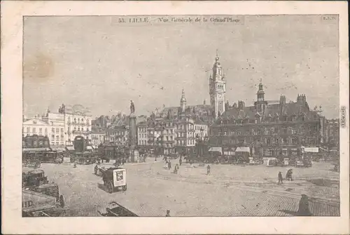 CPA Lille La Grand Place - Markttreiben 1915 