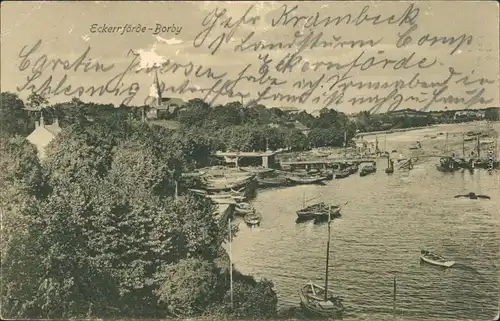 Eckernförde  Ekernførde | Egernfjord | Eckernföör Hafen, Bootsanlegestelle 1914