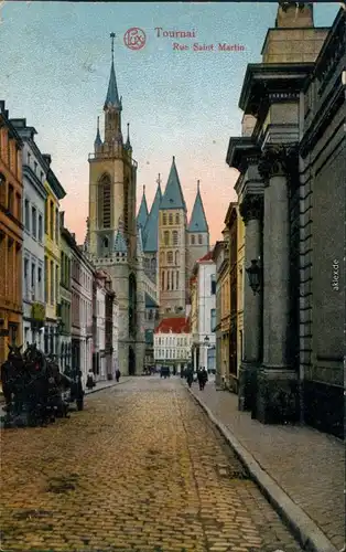 Tournai Dornick / flämisch: Dornijk Kathedrale und St. Martin Straße 1917