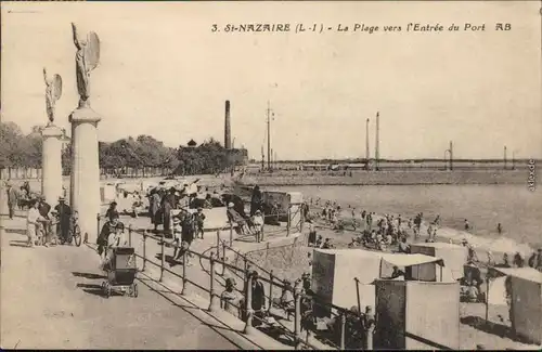 CPA Saint-Nazaire La Plage vers Entree du POrt 1929 