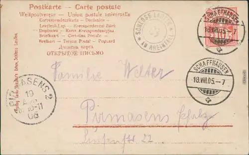 Ansichtskarte Neuhausen am Rheinfall Rheinfall 1905