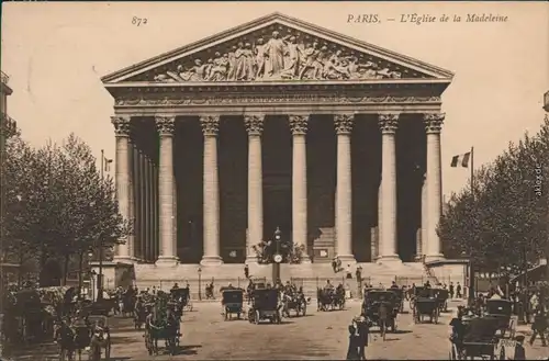 CPA Paris Autos - Eglise de la Madleine 1912 