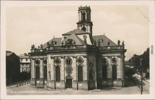Ansichtskarte Saarbrücken Partie an der Ludwigskirche 1932 