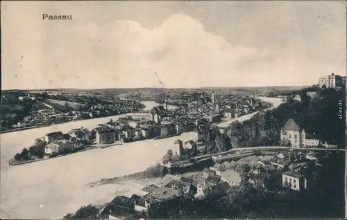 Ansichtskarte Passau Panorama-Ansicht 1918