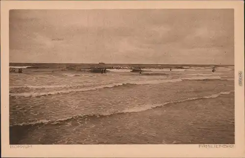 Ansichtskarte Borkum Partie am Familienbad 1924 