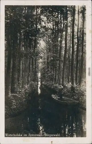 Ansichtskarte Lübbenau (Spreewald) Lubnjow Kahnpartie - Fotokarte 1929 