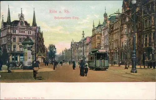 Ansichtskarte Köln Hohenzollernring - Straßenbahn 1908 Prägekarte