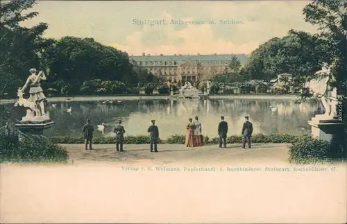 Ansichtskarte Stuttgart Anlagen am Schloß 1908 