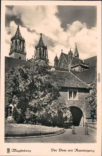 Ansichtskarte Altstadt-Magdeburg Dom mit Remtergang 1940