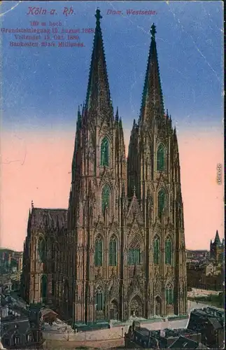 Ansichtskarte Köln Kölner Dom 1918