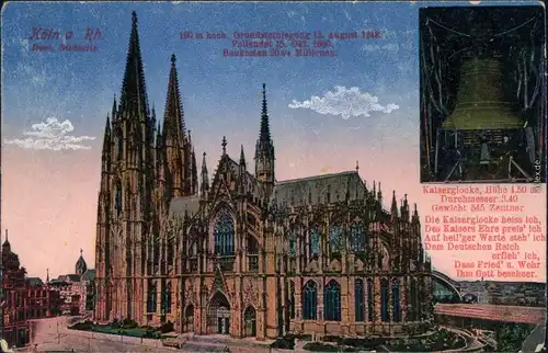 Ansichtskarte Köln Kölner Dom 1918