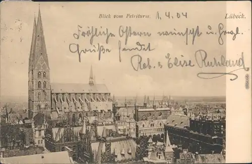 Ansichtskarte Lübeck Blick vom Petridom 1904