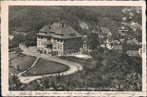 Ansichtskarte Gernrode-Quedlinburg Kurhotel Stubenberg 1946