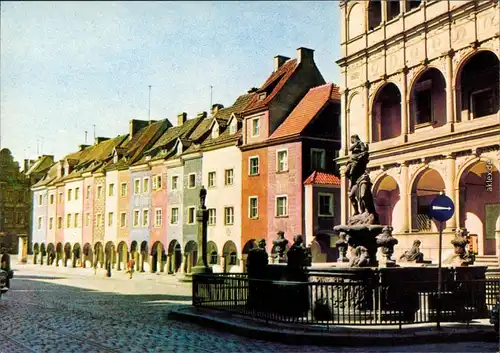 Ansichtskarte Posen Poznań Fragment Starego Rynku Platz 1972