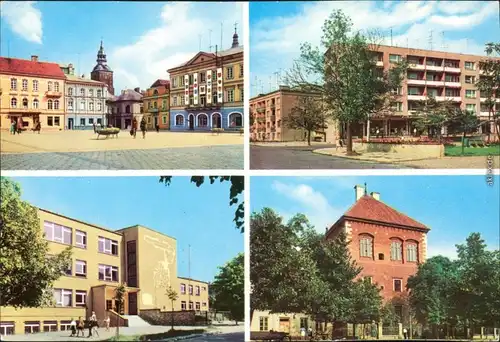 Petrikau Piotrków Trybunalski Marktplatz - Rynek, Neubauten, Schule, Museum 1970