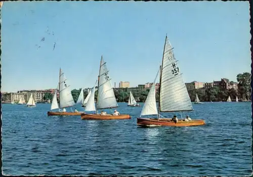 Ansichtskarte Hamburg Außenalster 1960