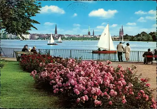 Ansichtskarte Hamburg Außenalster 1963