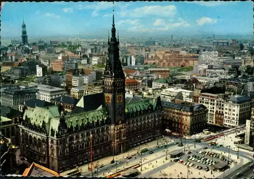 Ansichtskarte Altstadt-Hamburg Rathaus, Rathausmarkt g1965