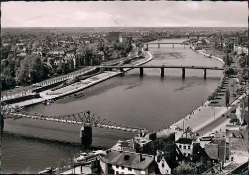 Frankfurt am Main Eiserner Steg, Unt. Mainbrücke, Friedensbrücke 1955