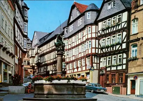Ansichtskarte Marburg an der Lahn Am Marktbrunnen 1985