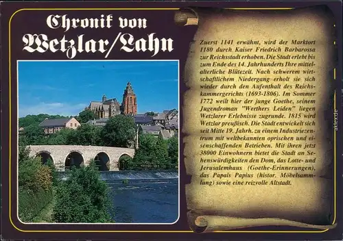 Ansichtskarte Wetzlar Alte Lahnbrücke 1990