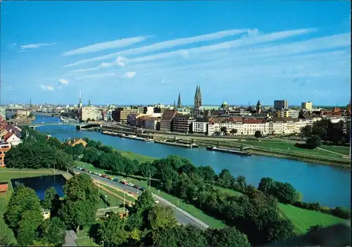 Ansichtskarte Bremen Weser mit Stadtblick 1975