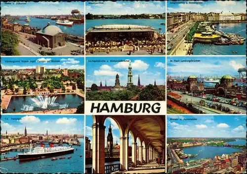 Hamburg Hafen, Jungfernstieg, Bismarckdenkmal, Landungsbrücken, Alster 1964