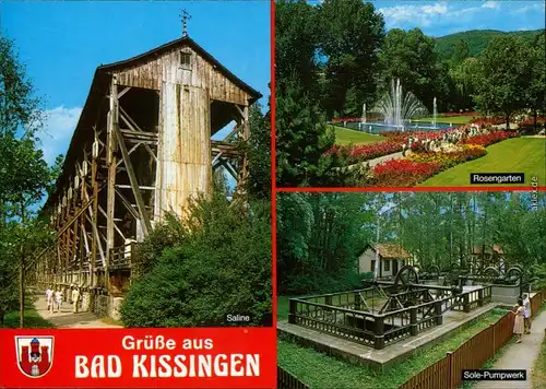 Ansichtskarte Bad Kissingen Gradierwerk, Rosengarten, Sole-Pumpwerk 1985