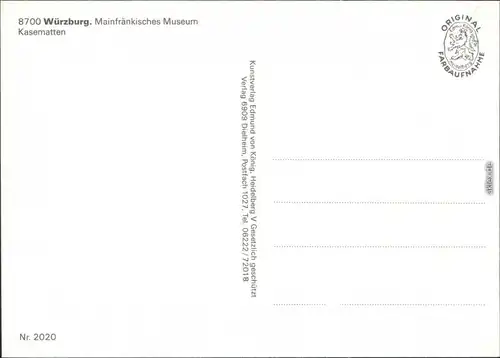 Ansichtskarte Würzburg Mainfränkisches Museum - Kasematten 1995