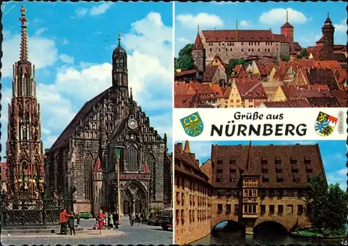 Ansichtskarte Nürnberg Kirche, Burg, Haus 1975