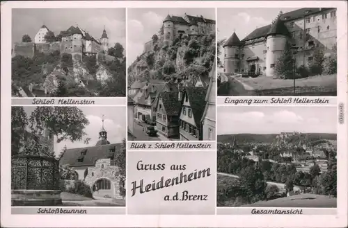 Heidenheim an der Brenz Schloß Hellenstein, Schloßbrunnen, Gesamtansicht 1952