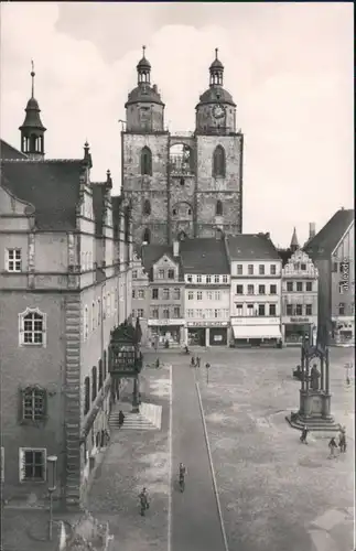 Ansichtskarte Lutherstadt Wittenberg Marktplatz und Stadtkirche 1964