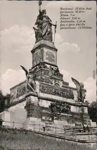 Ansichtskarte Rüdesheim (Rhein) National-Denkmal / Niederwalddenkmal 1964