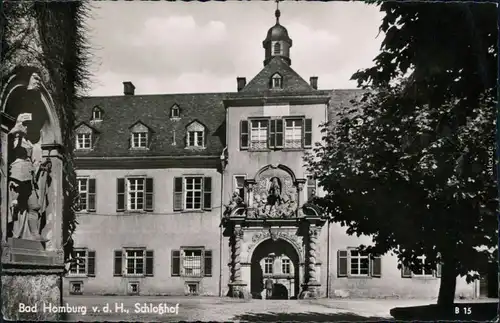Ansichtskarte Bad Homburg vor der Höhe Kaiserliches Schloß - Schlosshof 1956