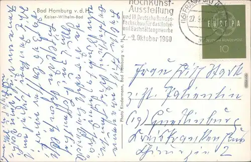 Ansichtskarte Bad Homburg vor der Höhe Kaiser Wilhelm-Bad 1960