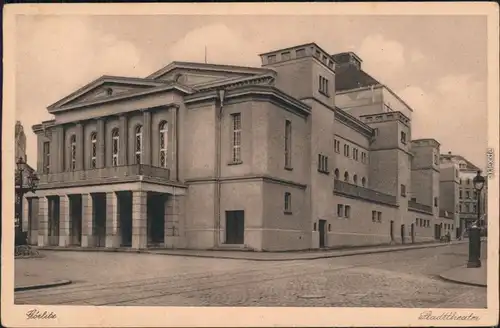 Görlitz Zgorzelec Straßenpartie am Stadttheater/Gerhart-Hauptmann-Theater 1929 