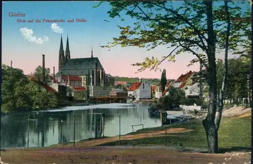 Ansichtskarte Zgorzelec Neißepartie - Promenade - Stadt 1916 