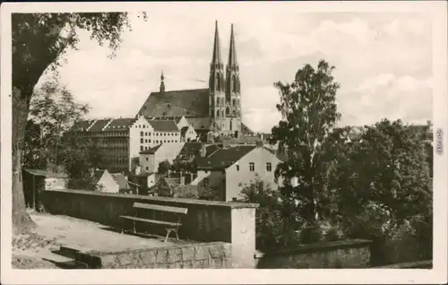 Ansichtskarte Görlitz Zgorzelec Anlagen, Parkbank - Stadt 1953 