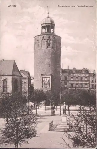 Görlitz Zgorzelec Frauenturm, Demimianidenkmal - Kenfektionshaus 1928 