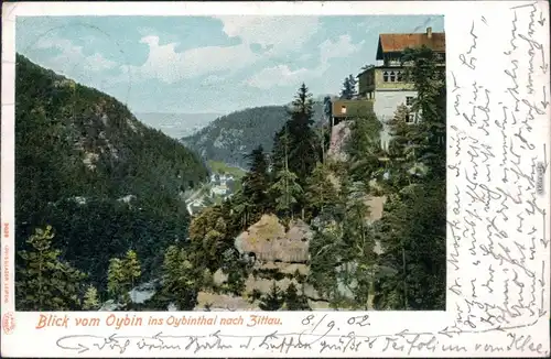 Ansichtskarte Oybin Blick ins Oybintal 1902 
