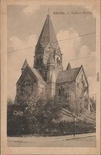 Ansichtskarte Görlitz Zgorzelec Partie an der Lutherkirche 1921 