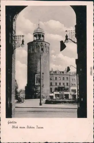 Görlitz Zgorzelec Blick zum Dicken Turm, Auto MIELE-GEschäft 1942 