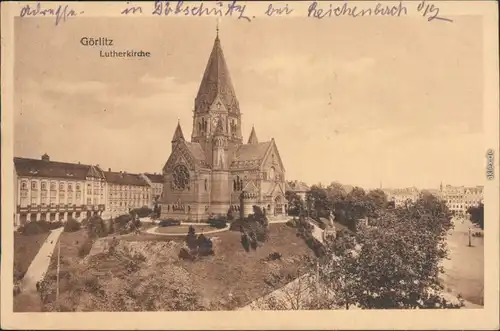 Ansichtskarte Görlitz Zgorzelec Häuserzeilen - Lutherkirche 1915 