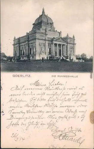 Ansichtskarte Zgorzelec Rugmeshalle - belebt 1914 