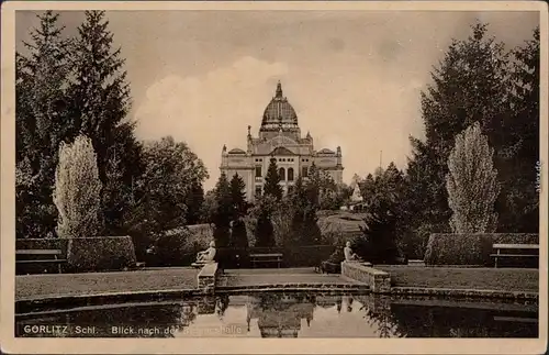 Ansichtskarte Zgorzelec Anlagen und Ruhmeshalle 1934 