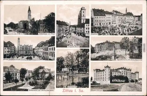 Zittau MB: Kaserne, Ottokarplatz, Markt, Neustadt, Haberkornplatz 1908 
