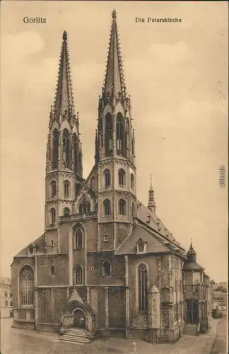 Ansichtskarte Görlitz Zgorzelec Straßenpartien an der Peterskirche 1929 