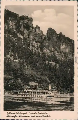 Rathen Basteifelsen (Sächsische Schweiz), Dampfer schifffahrt Weiße Flotte 1950