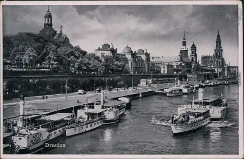 Ansichtskarte Innere Altstadt-Dresden Dampferanlegestelle, Elbdampfer 1941